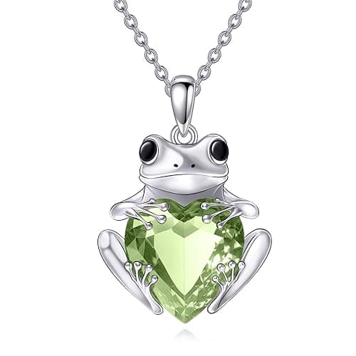 TOUPOP Christmas Gifts Frog Necklace S925 Sterling Silver Crystal Frog Gifts for Women Frogs Jewelry Birthday Gifts - Image 1