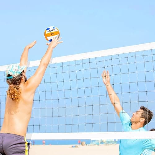 SKEERY Outdoor Heavy Duty Volleyball Net Set, Anti-Sag Design, Adjustable Aluminum Poles, Portable Volleyball Net for Backyard,Grass and Beach thumbnail 6