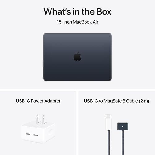 Apple 2025 MacBook Air 15-inch Laptop with M4 chip: Built for Apple Intelligence, 15.3-inch Liquid Retina Display, 16GB Unified Memory, 256GB SSD Storage, Touch ID; Midnight with AppleCare+ (3 Years) thumbnail 6
