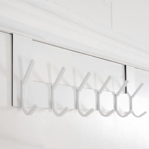 WEBI Over The Door Hooks,Over Door Towel Rack,Door Hanger,Door Coat Hanger,Door Coat Rack,Door Hooks for Hanging Clothes,Back of Door,White - White - 1 Pack thumbnail 5