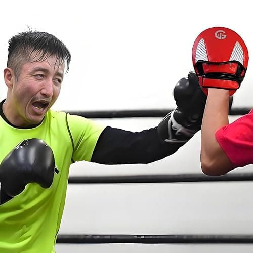 Boxing Pads Curved Punching Focus Mitts Sparring Gear for Boxing,MMA,Muay Thai,Martial Arts Training Equipment，Red/Black,2PCS thumbnail 7