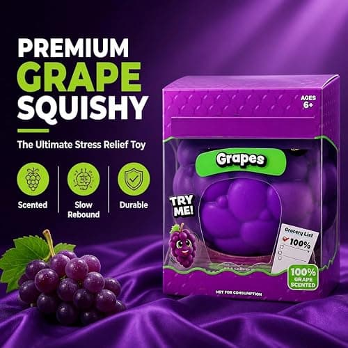 Fruit Squishy Toys, Giant Grape Jumbo Squishy Toys, Soft Squeeze Fidgets, Cute Taba Squishy Toys, Party Favors & Gifts thumbnail 5