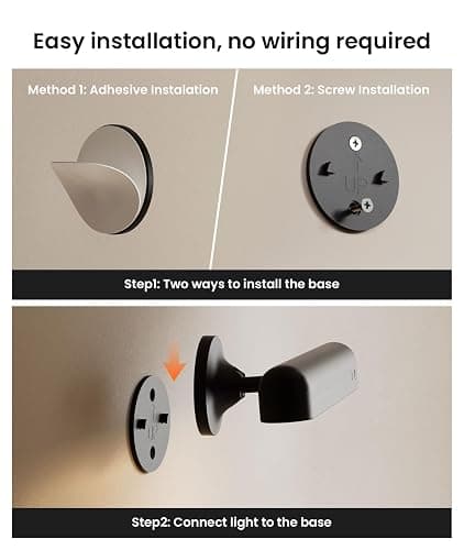 FULNIX Rechargeable Wall Sconces LED Wall Lights with 7500mAh Battery Lamp for Bedroom, Touch and Remote Control, 3 Colors Wall Light 360° Rotate Dimmable Brightness with 15 RGB Colors thumbnail 7