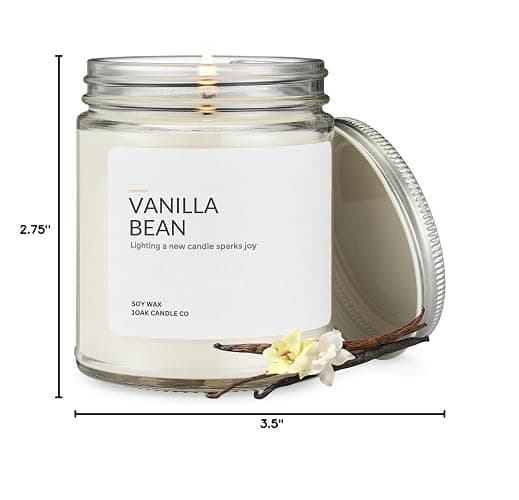 1OAK Vanilla Bean Candle - Vanilla Candles for Home - Soy Wax Scented Candles - Hand-Poured (7oz.) thumbnail 6