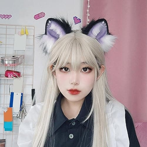 Eforcase Faux Wolf Ears Headwear Faux Fur Headbands Headdress Halloween Animal Cosplay Costume Accessories for Women thumbnail 7