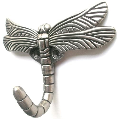 Lcyolada Dragonfly Hooks Wall Mounted Cloak Rack, Animal Heavy Duty Vintage Decorative Hooks, Indoor Outdoor Universal Cloak Rack Hooks for Coat Towel Robe Clothes Hats Bags Keys, Pack of 4 thumbnail 3