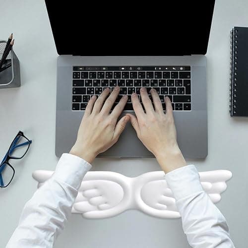 Keuyeo Keyboard Wrist Rest Angel Wings Keyboard Wrist Rest Easy Typing, Pain Relief for Computer and Laptop Home Office Gaming thumbnail 5