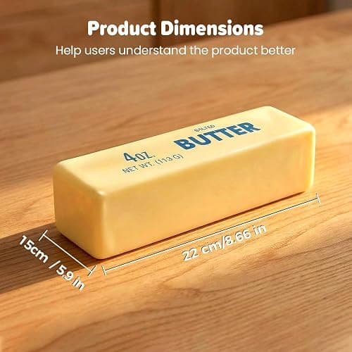 Cute Slow Rebound Butter Squeeze Stress Balls Travel Essentials,2026 Squeeze Ball Realistic Butter Stick Soft Squeeze Toys,Portable Wet Slow Rebound Stress Relief Toy (Beige) thumbnail 3