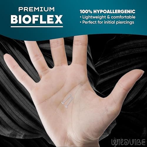 Flat Clear Tongue Ring For Work, Surgery - 14g Hypoallergenic Flat Tongue Rings For Women - 16mm (5/8) Flexible Straight Barbell Bioflex Plastic Tongue Rings Piercing Retainer Jewelry Spacers (8pcs) - clear thumbnail 4