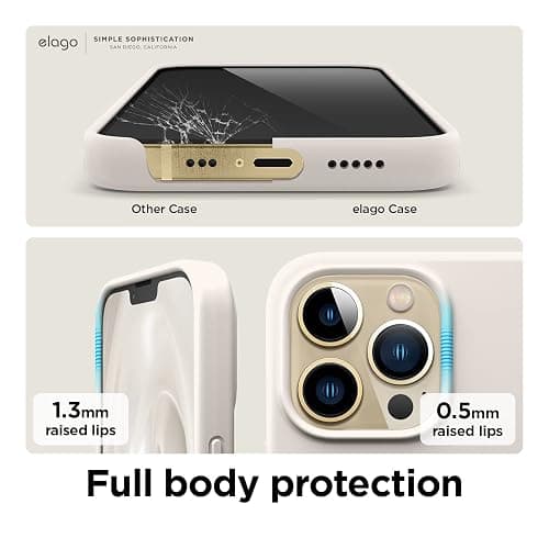 elago Liquid Silicone Case Compatible with iPhone 13 Pro Case (6.1"), Premium Silicone, Full Body Protection - 3 Layer Shockproof Phone Cover, Anti-Scratch Soft Microfiber Lining (Stone) thumbnail 5