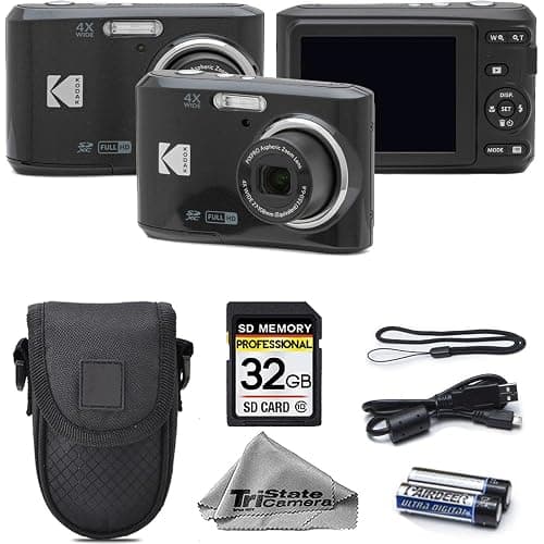 Kodak PIXPRO FZ45 Digital Camera, 16MP Compact Point & Shoot, 4X Optical Zoom, 27mm Wide Angle Lens, 1080P Full HD Video, Black + Camera Case & 32GB SD Card - Image 1