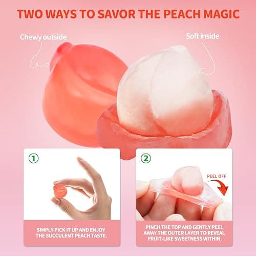 Amos Peelerz Gummy Peach Peeling Candy, Peelable Fruit Snacks, Resealable 6oz Bag thumbnail 4