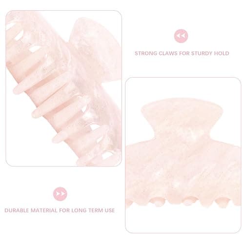 2 Pack Hair Claw Clips for Women, Acrylic Claw Clips for Thick Hair Non-slip Clip for Hair, Large Claws Hair Accessories for Women (Pink & Black) thumbnail 3