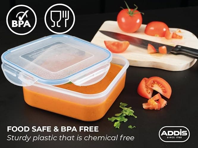 Addis Clip Tight Food Storage Container Large 5.3 Litre Rectangle Airtight Silicone Seal Containers Bpa Free Easy Locking Lid Clips, Clear Transparent thumbnail 5