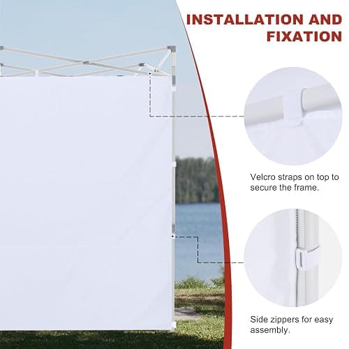 ABCCANOPY Instant Canopy SunWall 10x10 FT, 1 Pack Sidewall Only, No Frame or Top, Orange thumbnail 7
