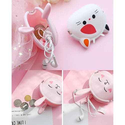 MIAO JIN 4 Pack Animal Coin Purse Cartoon Silicone Change Pouch Gift Bag with Clasp Kiss Lock Coin Wallet Vintage Trinkets Pouch Headset Bag thumbnail 6