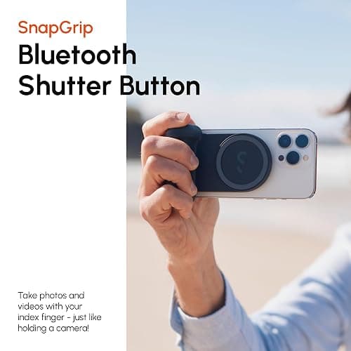 ShiftCam SnapGrip Essential – Magnetic Phone Camera Grip with Wireless Shutter Button & Tabletop Dock – Compatible with iPhone & Android – Midnight thumbnail 3