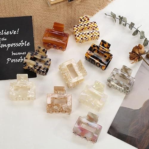 Krallenclip,3 Stück Rutschfeste Kleine Krallenclips Starker Halt Haarspangen Frauen Haarkrallenclips für Dickes Haar - 3pcs-2 thumbnail 5