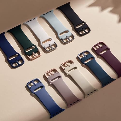 Sport Band Compatible with Apple Watch Bands 49mm 46mm 45mm 44mm 42mm 41mm 40mm 38mm, Soft Silicone Replacement Strap with Classic Clasp for iWatch Series 11 10 9 8 7 6 5 4 3 2 1 SE Ultra Women Men thumbnail 3