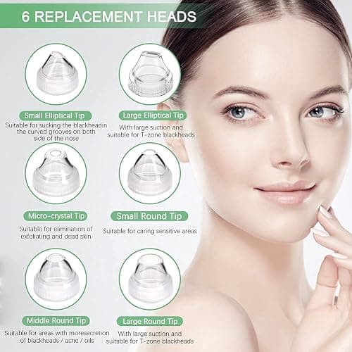 Blackhead Remover Pore Vacuum, 【[FDA Certification] 】 WiFi Visible Facial Pore Cleanser with HD Camera Pimple Acne Comedone Extractor Kit with 6 Suction Heads Electric Blackhead Suction Tool thumbnail 4