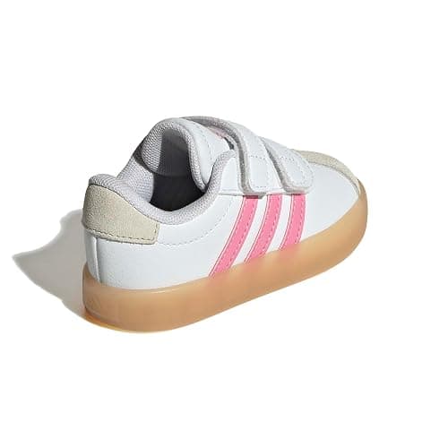 adidas Boys Vl Court 3.0 Slip On Sneakers Shoes Casual - Pink, White thumbnail 5