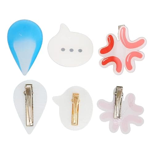 6PCS Cute Clips Funny Shaped Sweat Droplet Side Clips Droplet Pins for Daily Wear Party Accessories thumbnail 9