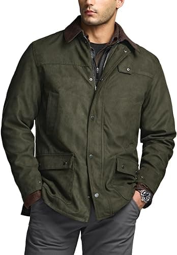 CQR Men's Flannel Lined Shirt Jackets, Long Sleeved Rugged Plaid Cotton Brushed Suede Shirt Jacket thumbnail 2