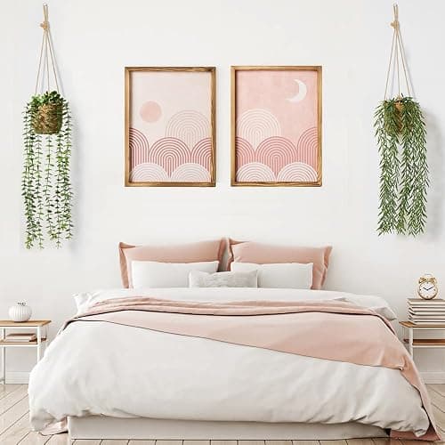 Mokof 3 Pack Artificial Hanging Plants in Boho Handwoven Baskets for Living Room, Bedroom, Bathroom Wall Shelf Decor thumbnail 2