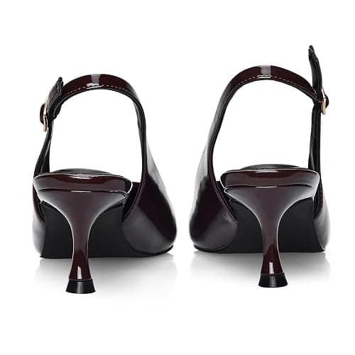 GENSHUO Kitten Heel Slingback Closed Pointed Toe Low Heels Pumps Women 2 Inch Short Strap Dressy Comfortable Wedding Dating Work Shoes thumbnail 6