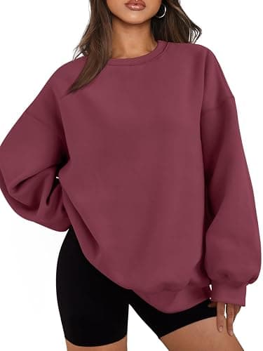 EFAN Womens Oversized Sweatshirt Crewneck Sweater Casual Fall Outfits 2026 | Fleece lined, comfort stretch fabric, basic loose hoodie, maternity, workout, lounge wear, winter, airport fashion clothes - Image 1
