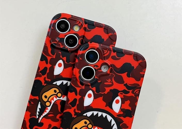 Beefkcase Hoolcase for iPhone 14 6.1 inch Soft Case for Red Shark Face/Shark Teeth Fans Kids Boys, Cartoon Cute Fun Shockproof TPU Protective Non-Slip 6.1 Inch Case for iPhone 14 (H-YU) thumbnail 5