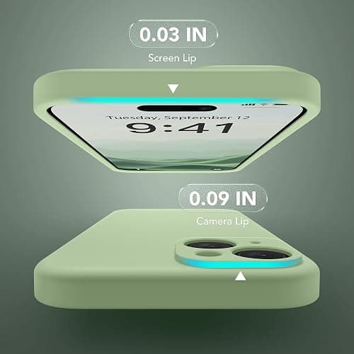SuydanBox Magnetic for iPhone 15 Case, Compatible with MagSafe, [Screen Protector + Full Camera Protection], Silicone Shockproof Anti-Scratch Protective Phone Case for iPhone 15 6.1", Matcha thumbnail 5