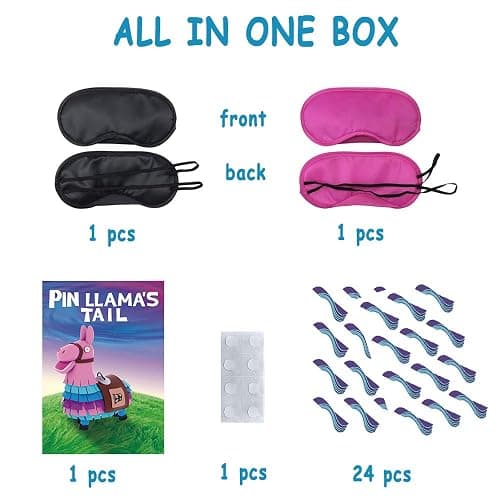 SEETCOMA Video Game Party Supplies - Pin The Tails on Llama, Large Poster with 24PCS Tails Stickers for Kid's Video Game Theme Party Decorations thumbnail 4