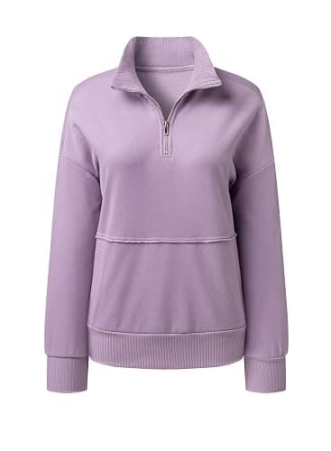 SHEWIN Womens Sweatshirt Casual Long Sleeve Half Zip Pullover Lightweight Sweatshirts Tops Fall Fashion Outfits 2025 thumbnail 5