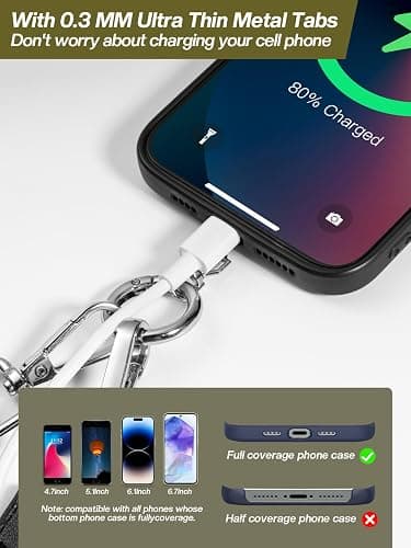 Tiostep Clip and Go Strap for Phone with Wallet Crossbody Phone Lanyard Adjustable and Detachable RFID Wristlet Wallet (Cream, Medium) thumbnail 6