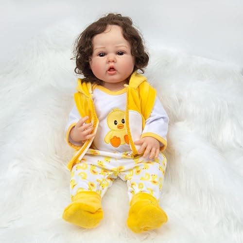 Babyfere Reborn Baby Doll Clothes Yellow Duck Outfits for 16-18 Inch Baby Doll,17 Inch Reborn Newborn Baby Doll Clothes Accessories Girl & Boy thumbnail 4