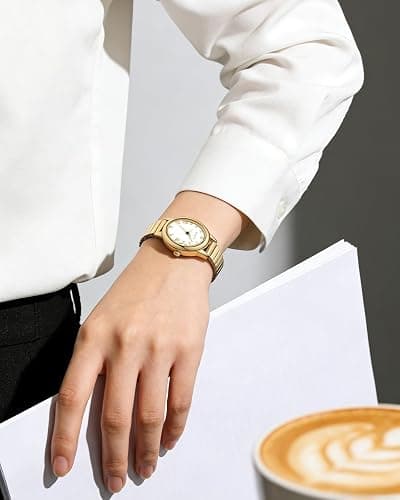 CIVO Vintage Armbanduhr Damen Kleine: Oval Gehäuse Römisches Zifferblatt Analoge mit Elastisches Armband - Zarte Gold Silber Damenuhr Geschenke zum Jahrestag Valentinstag thumbnail 7