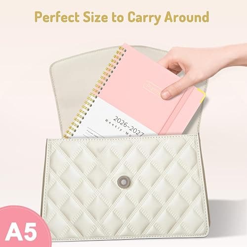 Forvencer Academic Planner 2026-2027, Hardcover Calendar Planner Weekly & Monthly, July 2026 - June 2027, 6" x 8", Daily Agenda with Tabs, College School Organizer for Student Teacher, Beige thumbnail 9