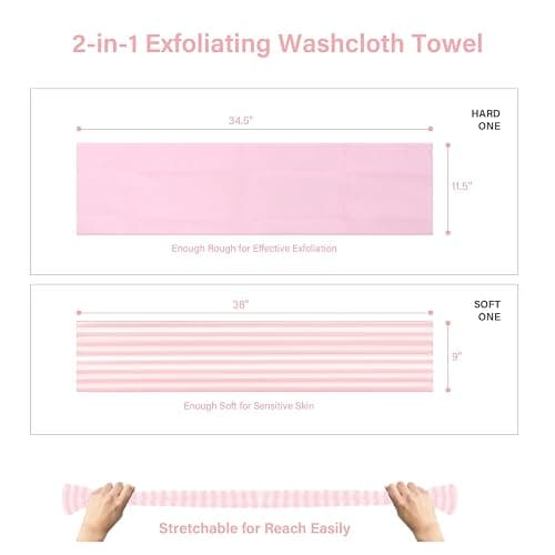 Yiclick Exfoliating Washcloth Towel - Exfoliating Body Scrubber, Loofah Wash Sponge - Korean & Japanse & African Washcloth - Soft + Rough Exfoliating Back Scrubber - for Senstive and Rough Skin thumbnail 7