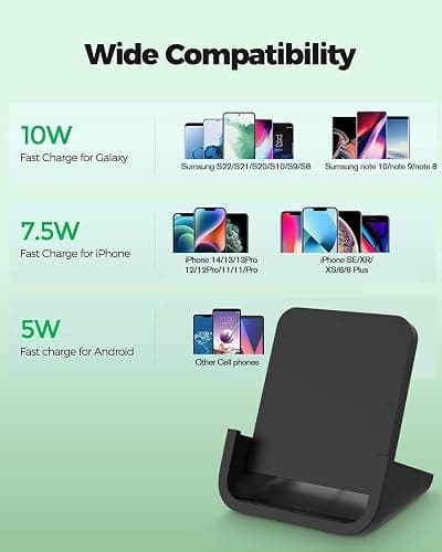 Wireless Charger YUWISS Wireless Charging Stand Cordless Charger 10/7.5/5W Compatible with iPhone 14 13 12/12 /11Pro Max/XR/XS Max/XS/X/8/8Plus Galaxy S22/S21/S9/S9+/S8/S8+ Note thumbnail 3