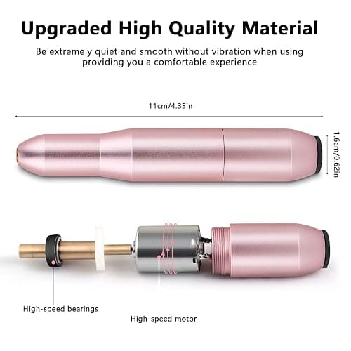Torno para Uñas,Lima de uñas eléctrica profesional Taladro de uñas portátil 20000 RPM velocidad ajustable lima Kit para uñas de gel acrílico, manicura pedicura thumbnail 2