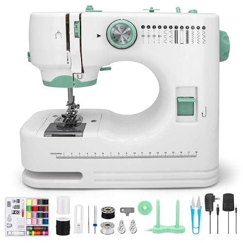 Ykall Nähmaschine für Anfänger, 12 Stichmuster & 2 Geschwindigkeiten | 12 Stichmuster, 2 Stufen & Doppelstich. Fußpedal/Knopf. LED-Licht, 9 Spannungen. Komplettset mit Zubehör. - Image 1