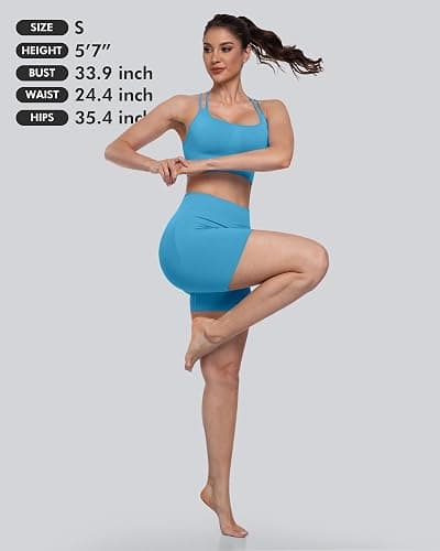 CHRLEISURE Sports Bras for Women, 4 Packs Padded High Support Workout Yoga Seamless Criss-Cross Racerback Bras thumbnail 6