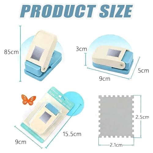 1X0.8inch Rectangular Postage Stamp Puncher,Rectangle Lever Action Stamp Punch,Stamp Punch for Paper Crafting Scrapbooking, DIY Card Making Arts Crafts Supplies thumbnail 5