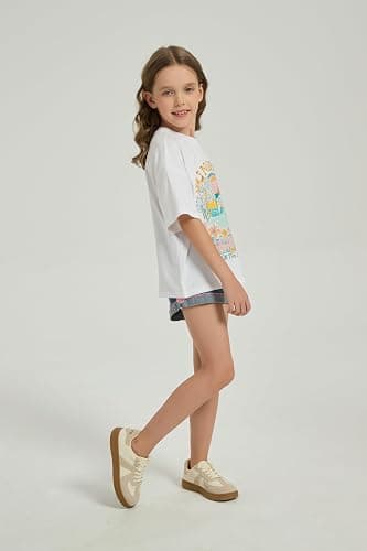 QJQ Girl's Cute Graphic T Shirts Short Sleeve Crewneck Tees Summer Trendy Preppy Tops Clothes thumbnail 2