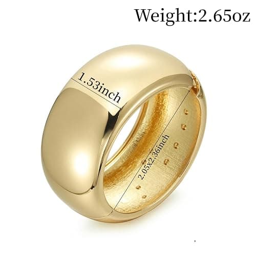 YMBYCM Chunky Gold-plated Bangle Bracelets for Women Trendy Wide Chunky Cuff Bracelets Hammered Irregular Wrist Cuff Wrap Bracelet thumbnail 3