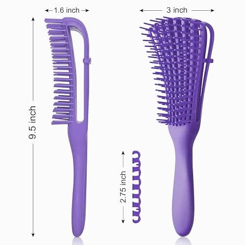Detangling Brush for Curly Hair, Hair Detangler, Octopus Comb for Afro America Textured 3a to 4c Kinky Wavy/Wet/Dry/Long Thick Curly Hair Exfoliating Scalp for Beautiful and Shiny Curls (Purple) thumbnail 7