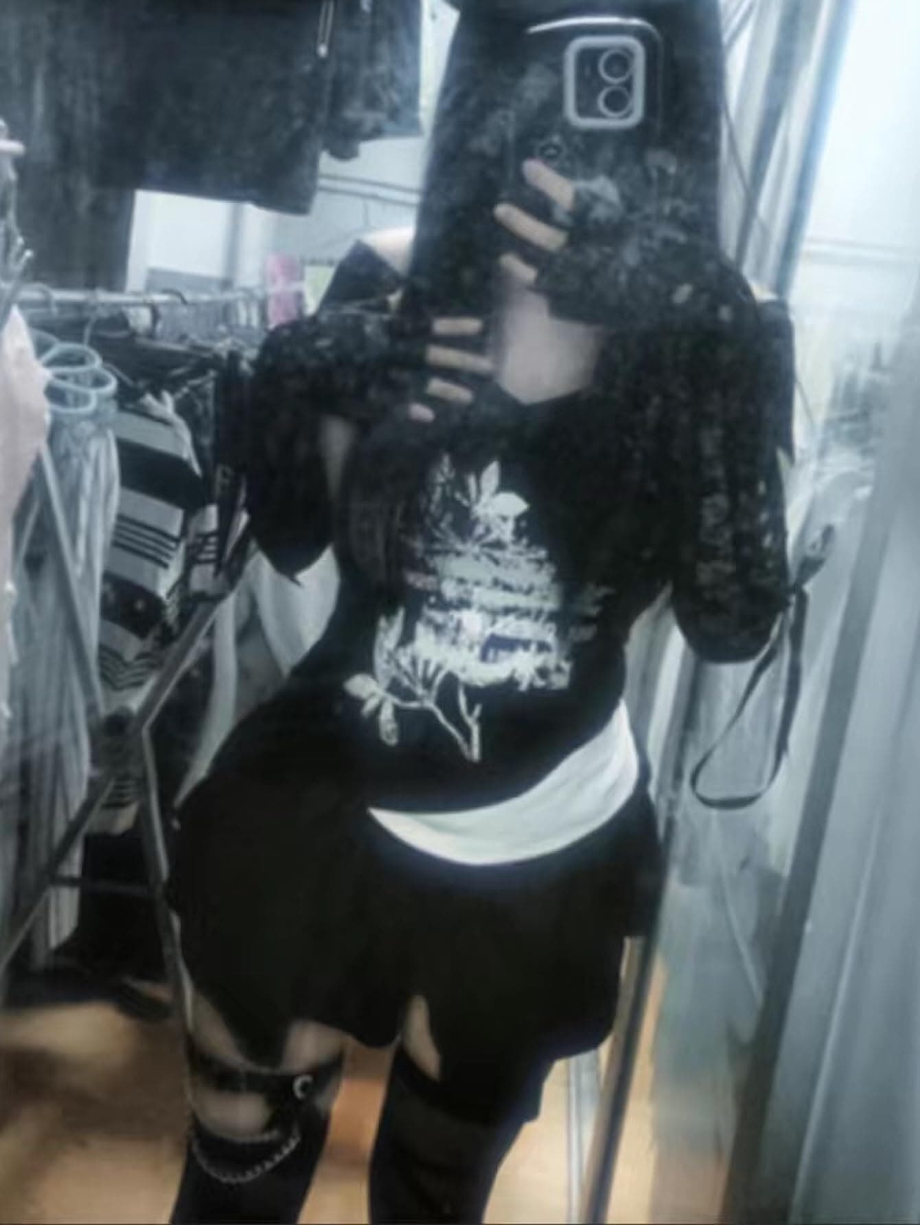 Women Y2k Emo Grunge Graphic Baby Tees Fake Two Piece Short Sleeve Vintage Crop Top 2000s Goth Alt Clothing Streetwear thumbnail 2