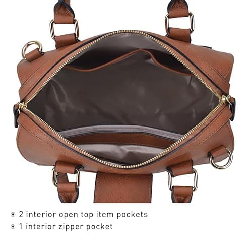 Dasein Women Barrel Handbags Fashion Satchel Bags Top Handle Shoulder Purses Vegan Leather Work Tote thumbnail 6