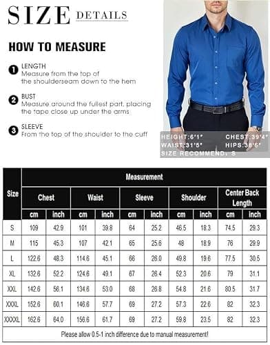 COOFANDY Men's Shirt Long Sleeve Button Down Non-Iron Casual Shirts Business Casual Regular Fit Plain Shirts thumbnail 5